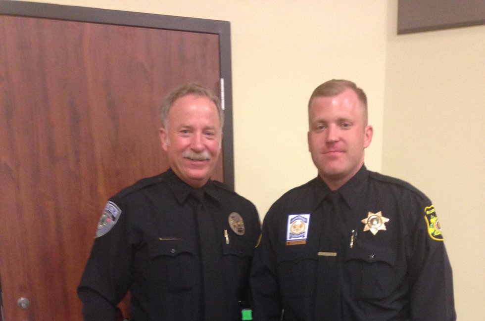 Trussville Police Officers Mike and Sean Roberson after Sean's graduation from the police academy. Photo courtesy of Mike Roberson